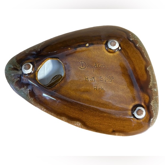 Vintage DRYDEN Pottery Glaze Trinket Dish Ash Tray Hot Springs Arkansas MCM 8.5" - Picture 4 of 8